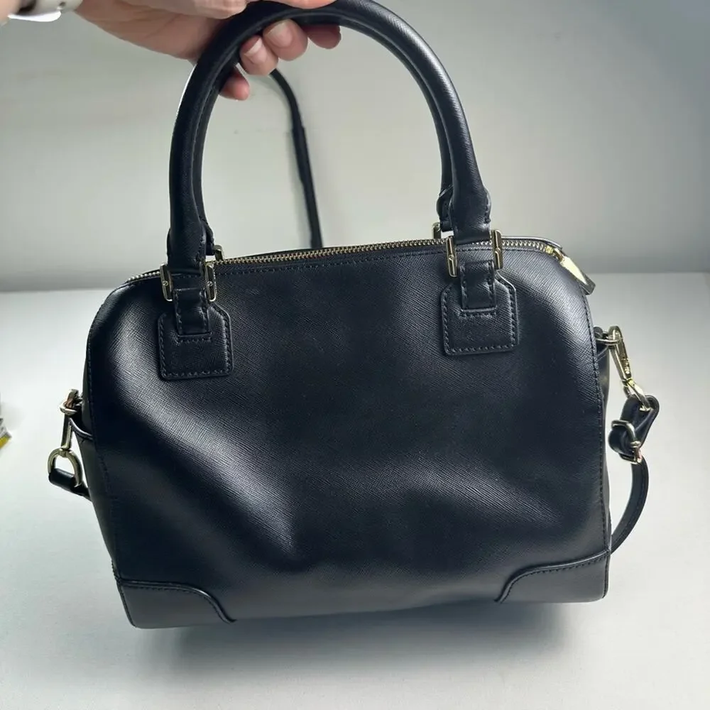 Tory Burch Robinson Bag Black With Crossbody Strap Saffiano Leather